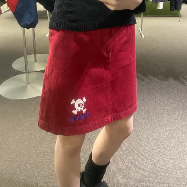 9)베티스 블루 빈티지 버건디 데님 스커트