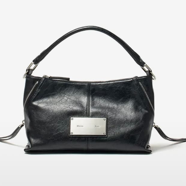 마뗑킴 SIDE ZIPPER TWO WAY BAG IN BLACK