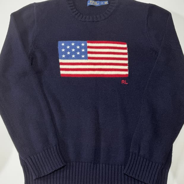폴로 랄프로렌 성조기 니트 L (MADE IN USA)
