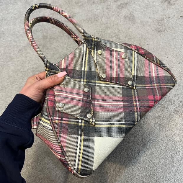 비비안웨스트우드 더비 타탄 토트백S