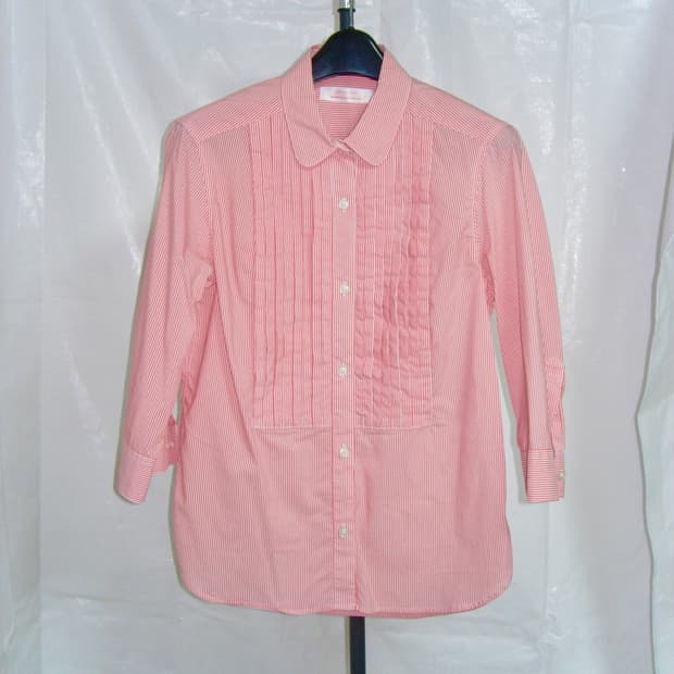 7부 레드 스트라이프 셔츠