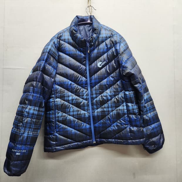 네파 체크패턴 구스다운 800패딩 L