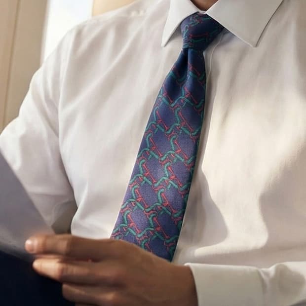 헨리유 아 라 팡세 실크 패턴 넥타이 8.5cm A+~A등급 K1750
