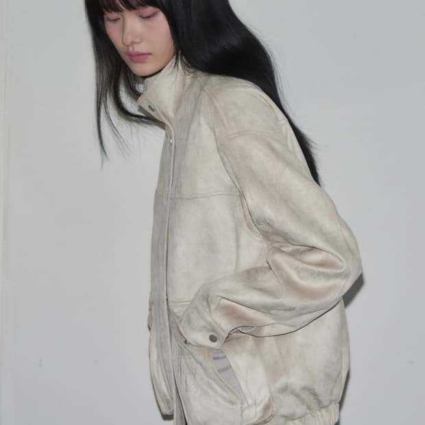 레더리 더블 포켓 스웨이드 블루종 자켓 S