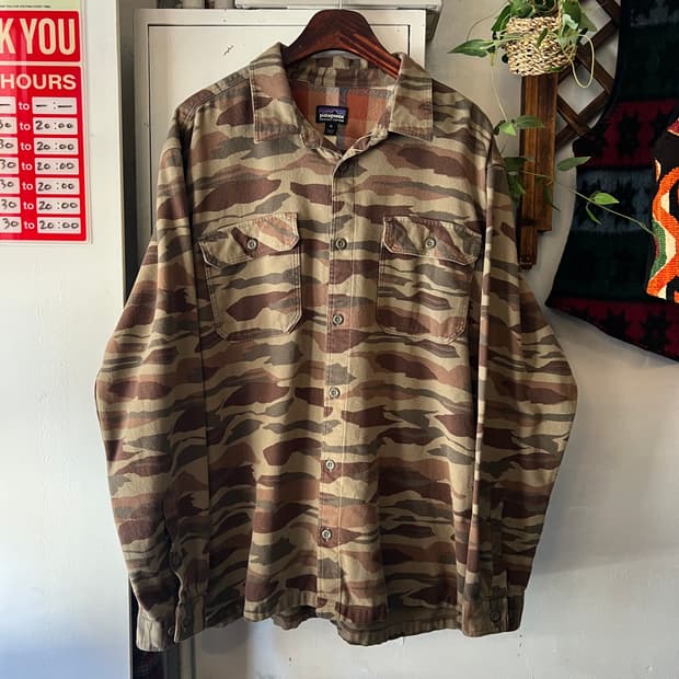 [XL]파타고니아 2포켓 우드랜드 패턴 오가닉 코튼 셔츠