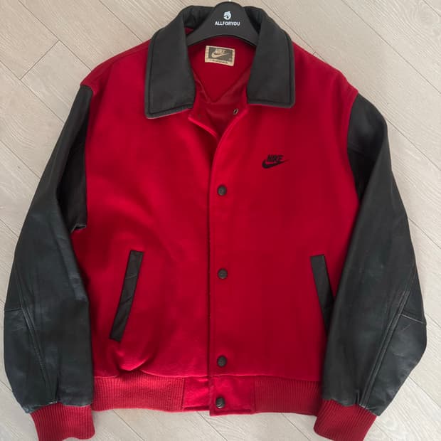삼나스포츠 나이키 90s 울 레더 바시티자켓