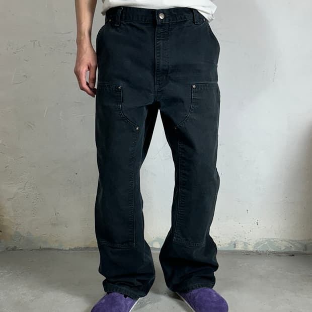 OG 칼하트 B136 더블니 팬츠 칼하트 썩블니 블랙