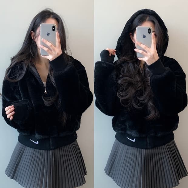 나이키 에센셜 페이크 퍼 자켓