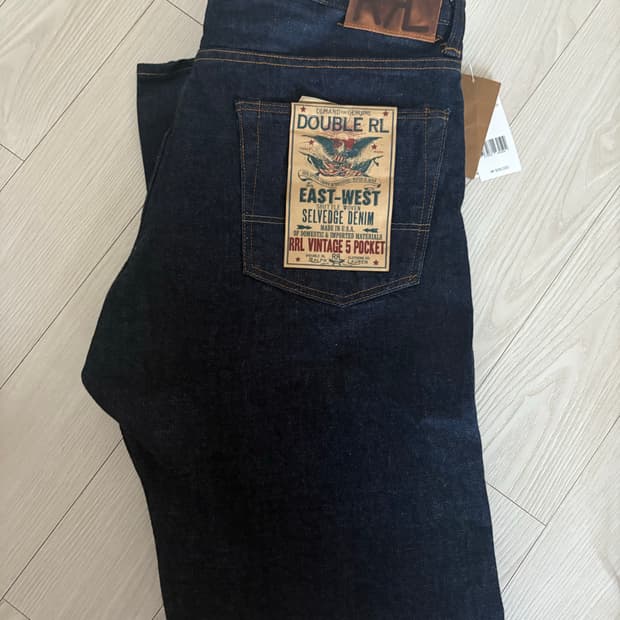 [34/32] RRL 빈티지 파이브포켓 이스트 웨스트 셀비지 진