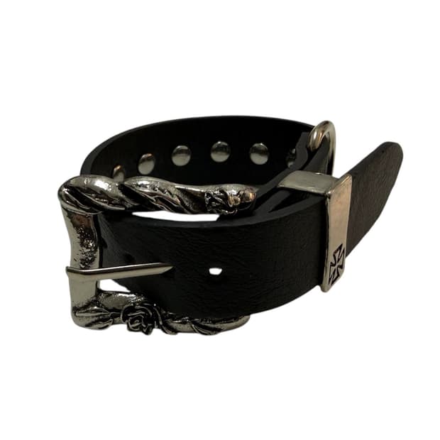 빈티지 웨스트 무드 레더 로즈버클 레더 뱅글 팔찌