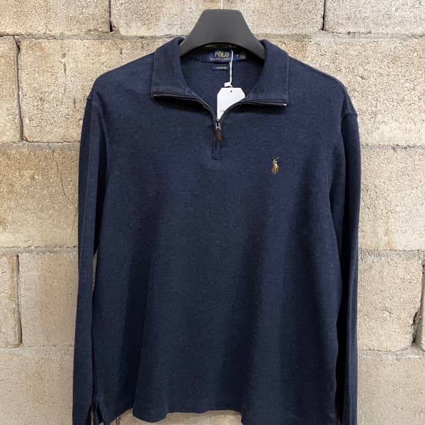 폴로 랄프로렌 네이비 반집업 니트