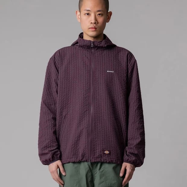 디키즈 그리드 체크 라이트 윈드브레이커 Purple 바람막이