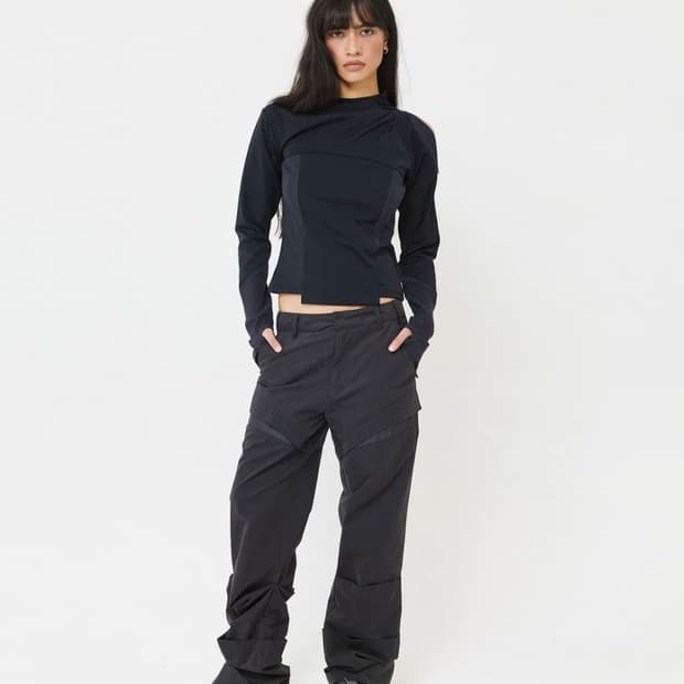 STITCHED FLAP PANEL TUCK PANTS