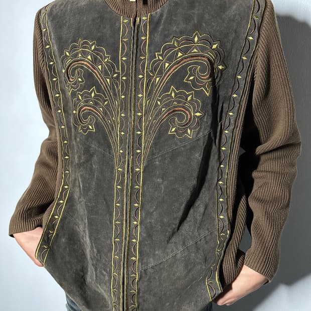(80s)BOB MACKIE ‘WEARABLE ART’ 스웨이드 자켓