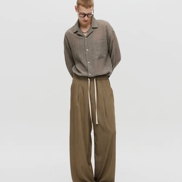 DNSR 썸머 원턱 와이드 팬츠 베이지 M size