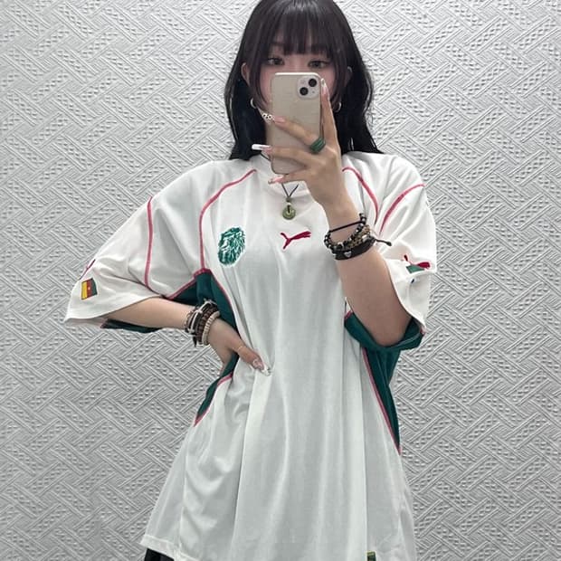 푸마 올드스쿨 레트로 카메룬 축구 져지 반팔티 XL C11388