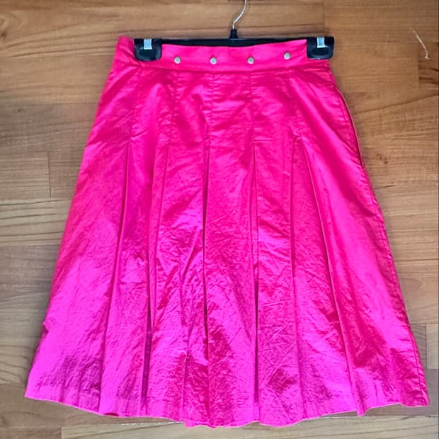 Pesto pleats midi skirt hot candy S