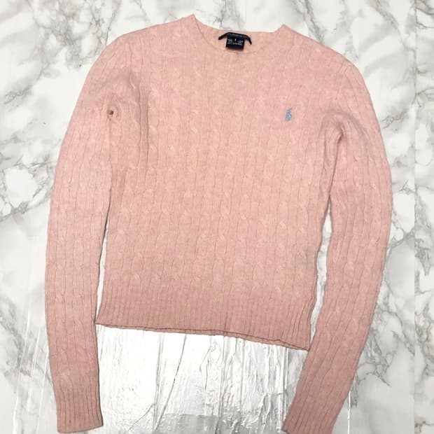 폴로 랄프로렌 니트 꽈배기 딸기우유
