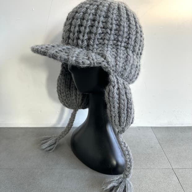 키지마 타카유키 이어플랩 니트 울 비니