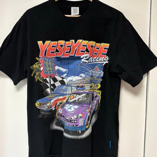 YESEYESEE 레이싱 티셔츠 블랙 L