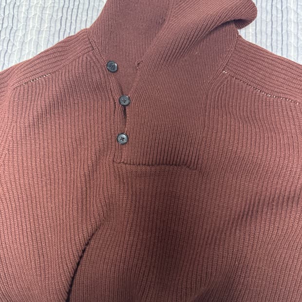 3) Yoke high neck rib knit 