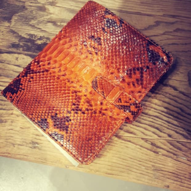 리얼뱀피 빈티지 다이어리 케이스