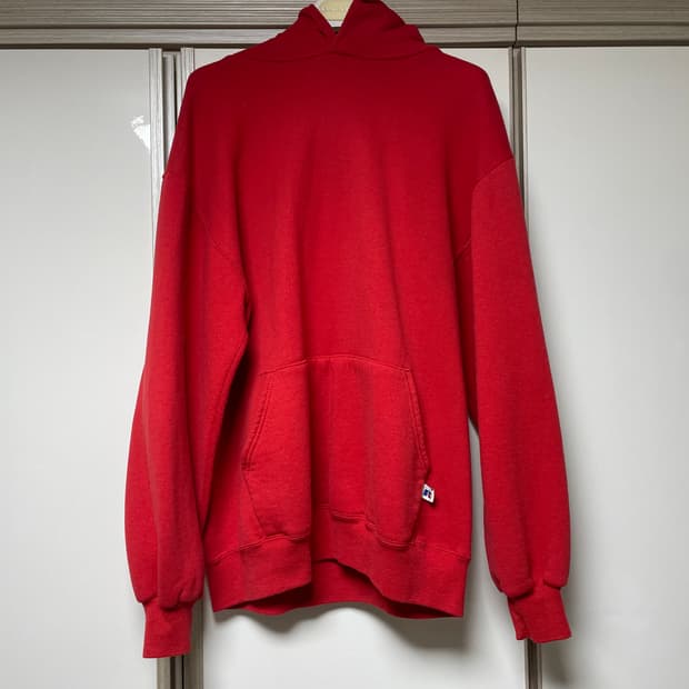 [L] 빈티지 90s Russell 러셀 후드티 레드