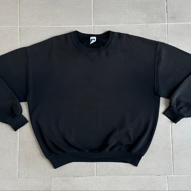 90s 빈티지 러셀 스웻셔츠 블랙 XXL