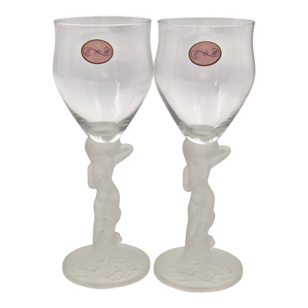 70s 이시즈카 엔틱 비너스 불투명 와인잔 1p