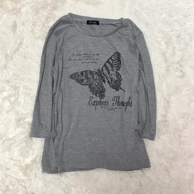 일본빈티지 나비 큐빅 디테일 롱슬리브