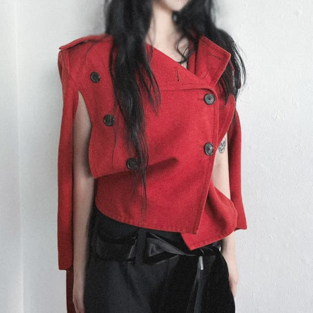 new* 앤드뮐미스터 10FW 케이프 크롭컷 하프코트