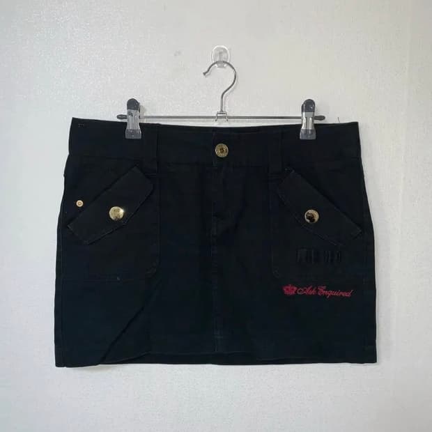 Ask 애스크 지퍼 디테일 미니 스커트 펑크 스커트