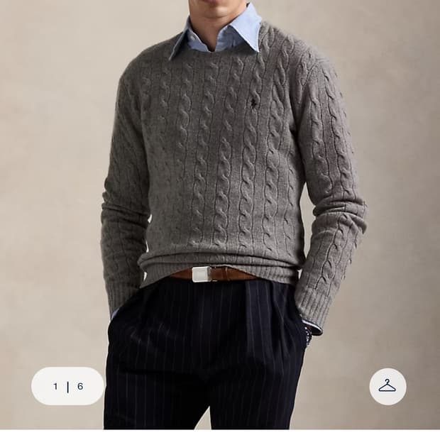 폴로 캐시미어 케이블니트