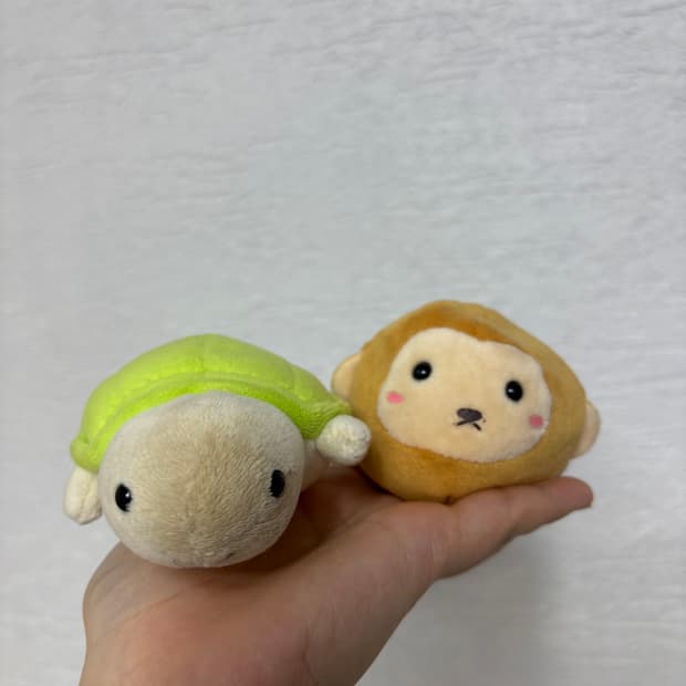 빈티지 고전 개구리와 원숭이 찰찰이 인형