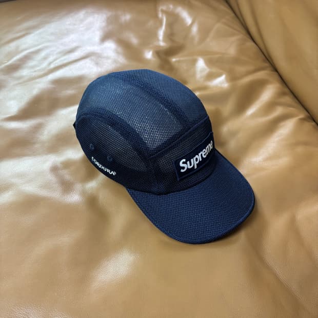 슈프림 캠프캡 모자 박스로고 23ss 메쉬 코듀라 네이비