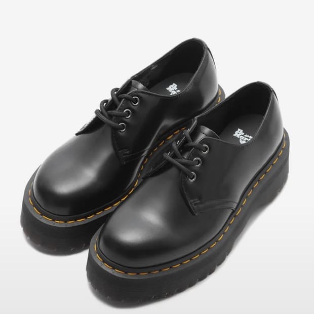 닥터마틴 1461 쿼드 블랙 폴리시드 스무스 / 25567001