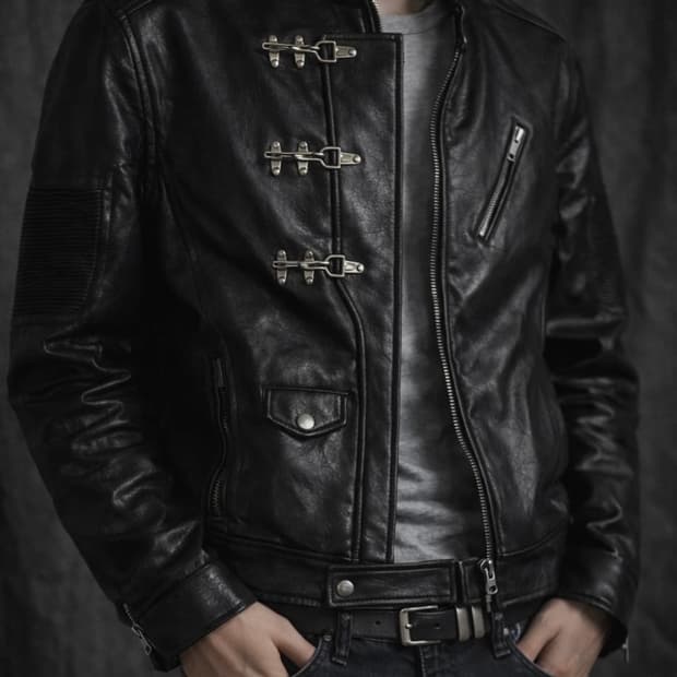 b.access  PU Buckle Moto Jacket (Black)