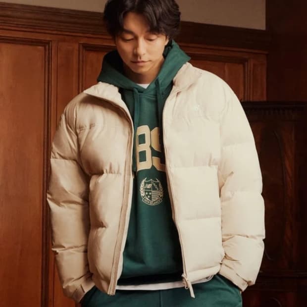 뉴발란스 숏패딩 아이보리색