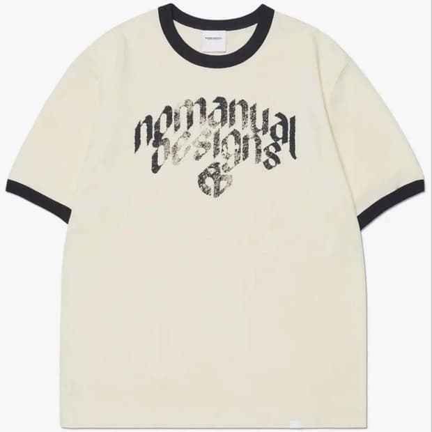 노매뉴얼 반팔 N.D RINGER T-SHIRT - CREAM