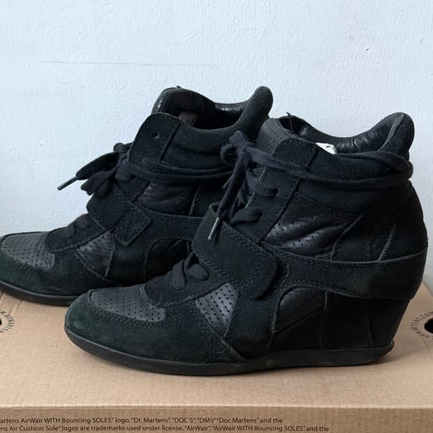 아쉬 보위 웨지힐 스니커즈 올블랙 37