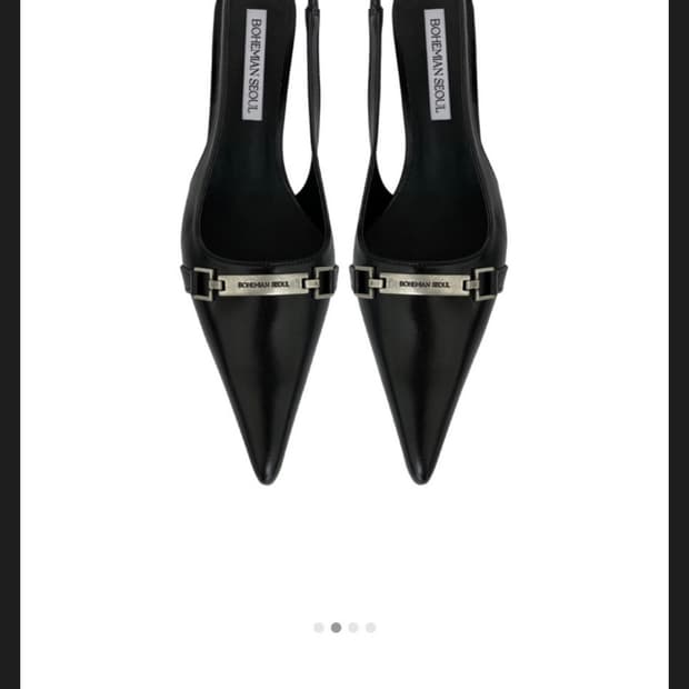 (새)보헤미안서울 메탈 벨티드 슬링백 블랙 250 구두 힐 보헴서