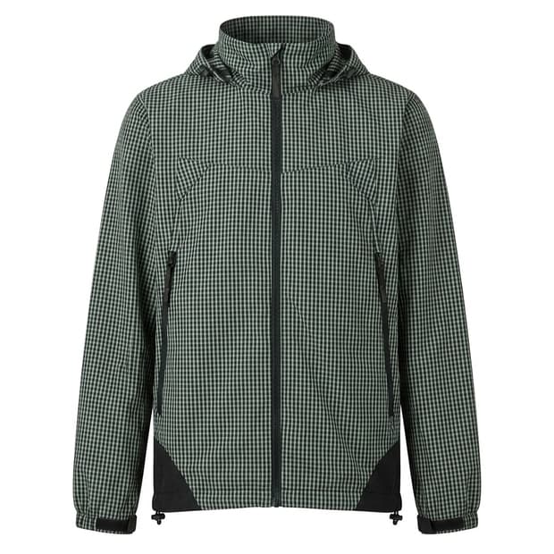 디스커버리 체크 후드 바람막이 그린/윈드브레이커
