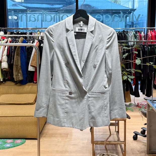 mm6 그레이 더블 블레이저 자켓 