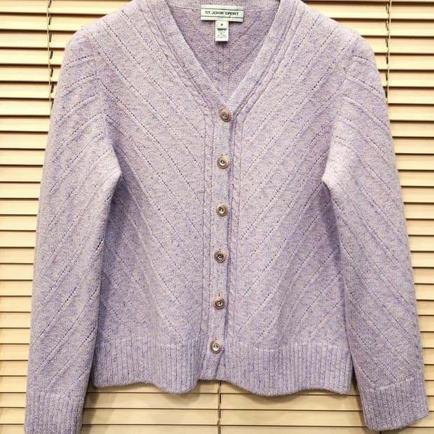 ST.JOHN 스포츠 울블랜드 니트 가디건