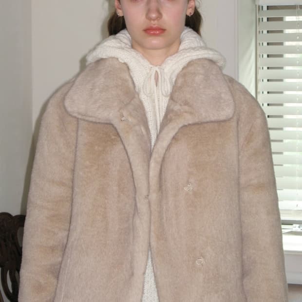 시눈 Short Fur Jacket (Ash Gray)