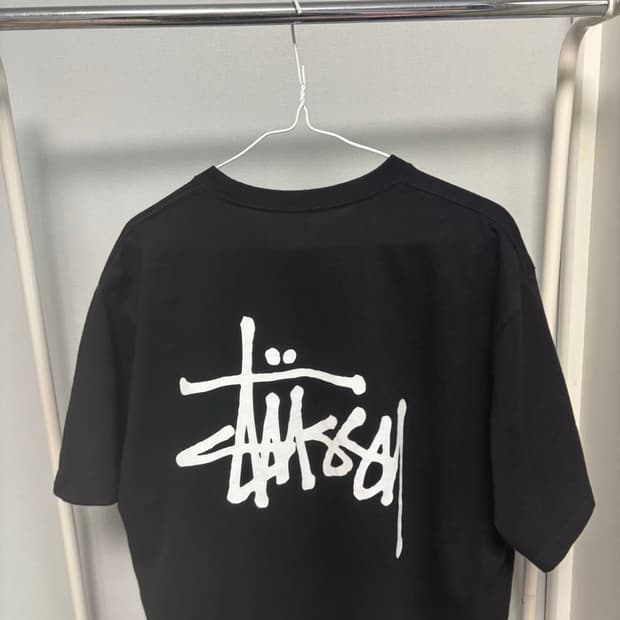 스투시 베이직 반팔 블랙 L