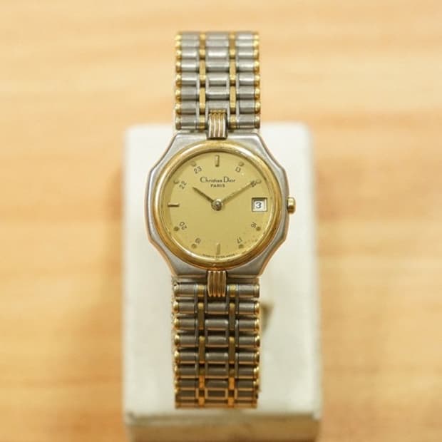 80s 크리스찬 디올 옥타곤 프레임 콤비 여성용 쿼츠 시계