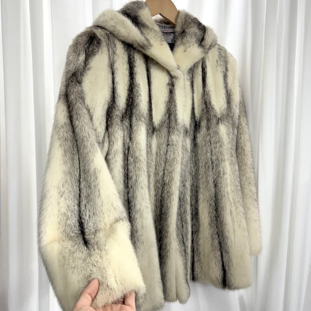 NAFA hooded mink coat