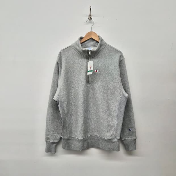 챔피온 하프집업 회색 맨투맨 남성 L