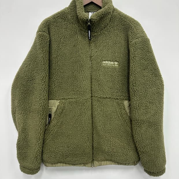 아디다스 카키 말차 뽀글이 플리스